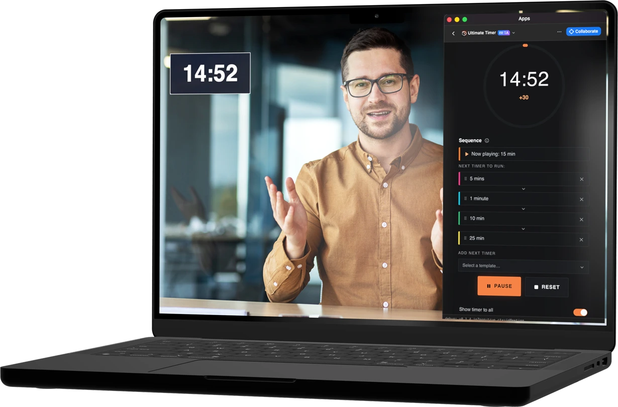 Ultimate Timer's Countdown, Duration and Continuous modes side by side